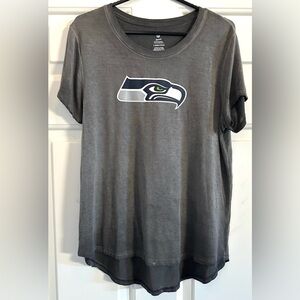 Seattle Seahawks NFL Apparel Women Teens Size L Grey Football Logo T-Shirt